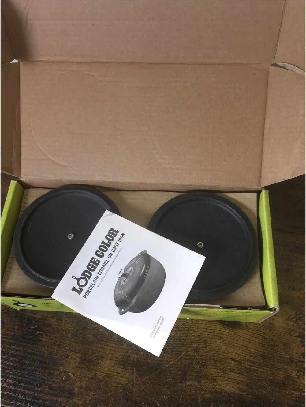Lodge Porcelain Enamel Cast Iron 10 oz Cocottes 2X Black Dessert Pots W/Lids NEW